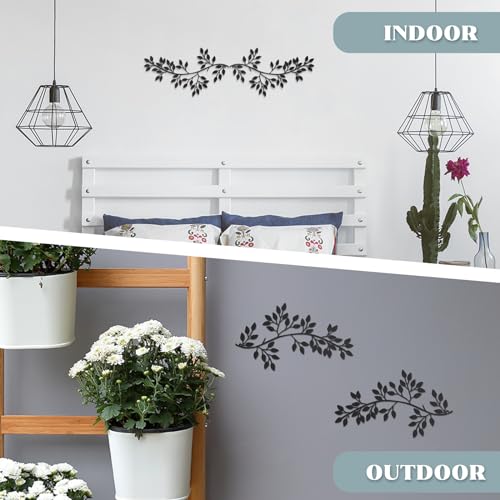 2 Pieces Metal Tree Leaf Wall Decor Wrought Iron Scroll Sculptures D555