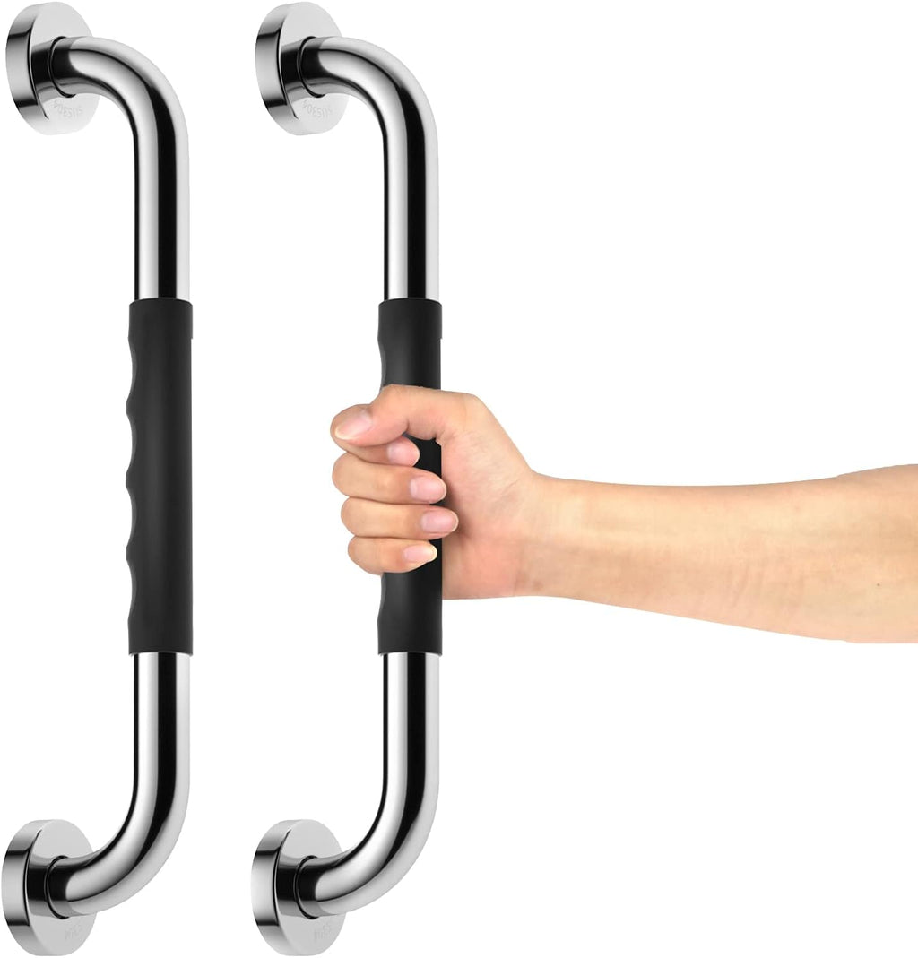 2 Pack 24 Inch Anti-Slip Stainless Steel Matte Black Shower Grab Bars X413491