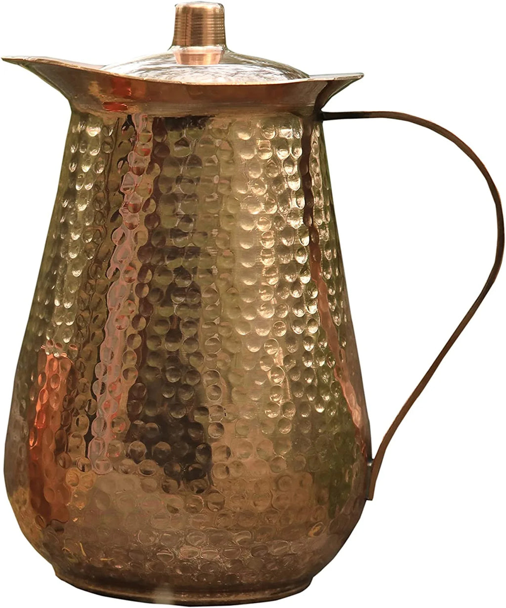 68 OZ Pure Copper Pitcher Jug with Lid N373