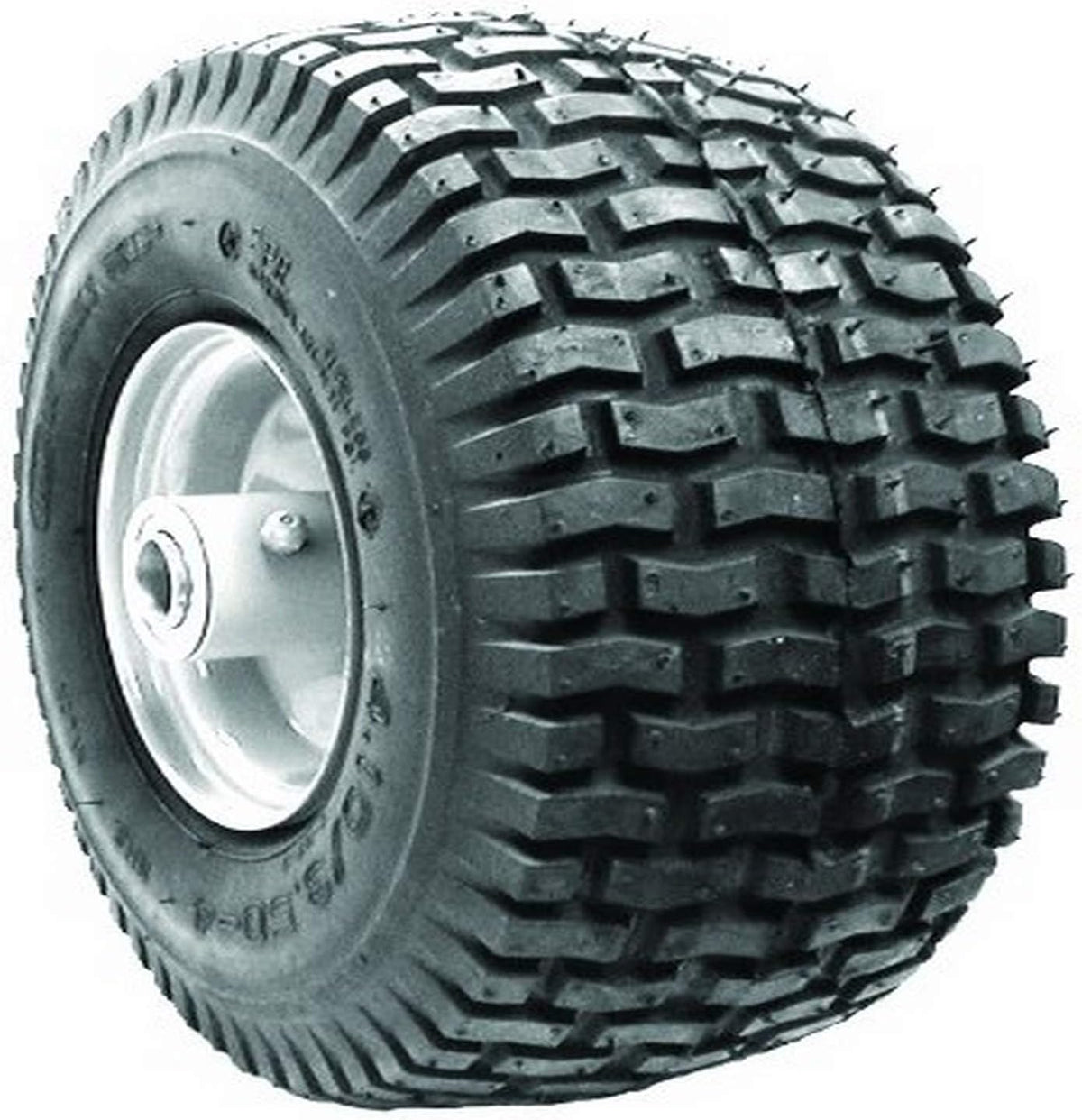 Pneumatic Wheel 410/350-4 2-Ply Tubeless Turf Tread Tire Pack of 2 Q849