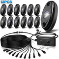12Pods LED Rock Lights Kit with Switch Wire Harness X396