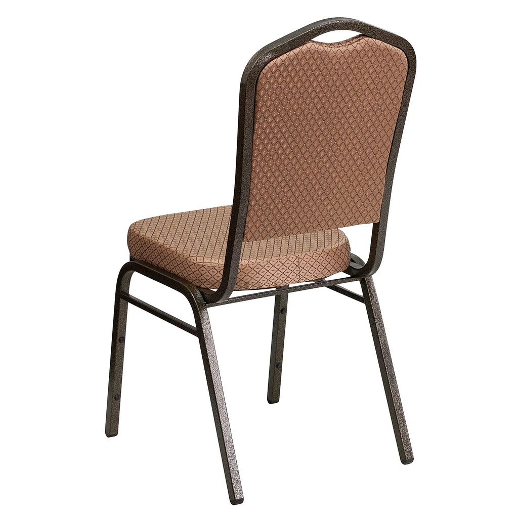 4 Pack Gold Diamond Patterned Fabric Stacking Banquet Chair A60246