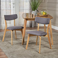 Dark Grey Fabric Dining Chairs Set of 2 L142468