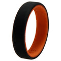 Silicone 6mm 2Layer Ring - Orange-Black - 13 mm Ring C1076
