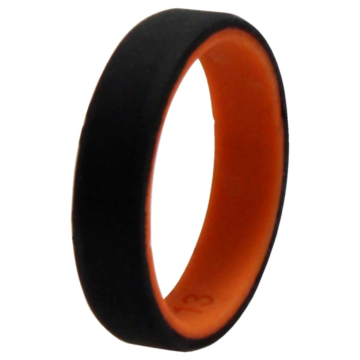 Silicone 6mm 2Layer Ring - Orange-Black - 13 mm Ring C1076