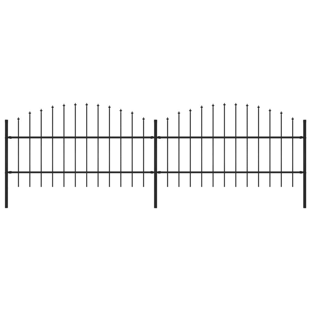 Black Steel Garden Fence with Spear Top 5.6& M255