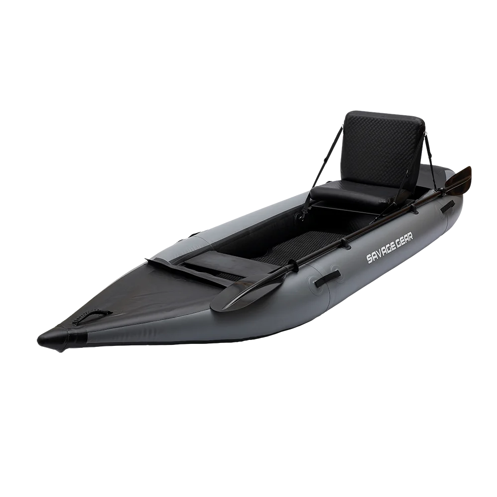Inflatable Kayak Fishing Boat Set with Seat, Pump, Paddle, Repair Kit, Grey PVC G737