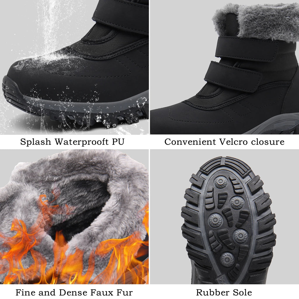 Women's Winter Snow Boots Faux Fur Lined Waterproof Outdoor Booties B7037