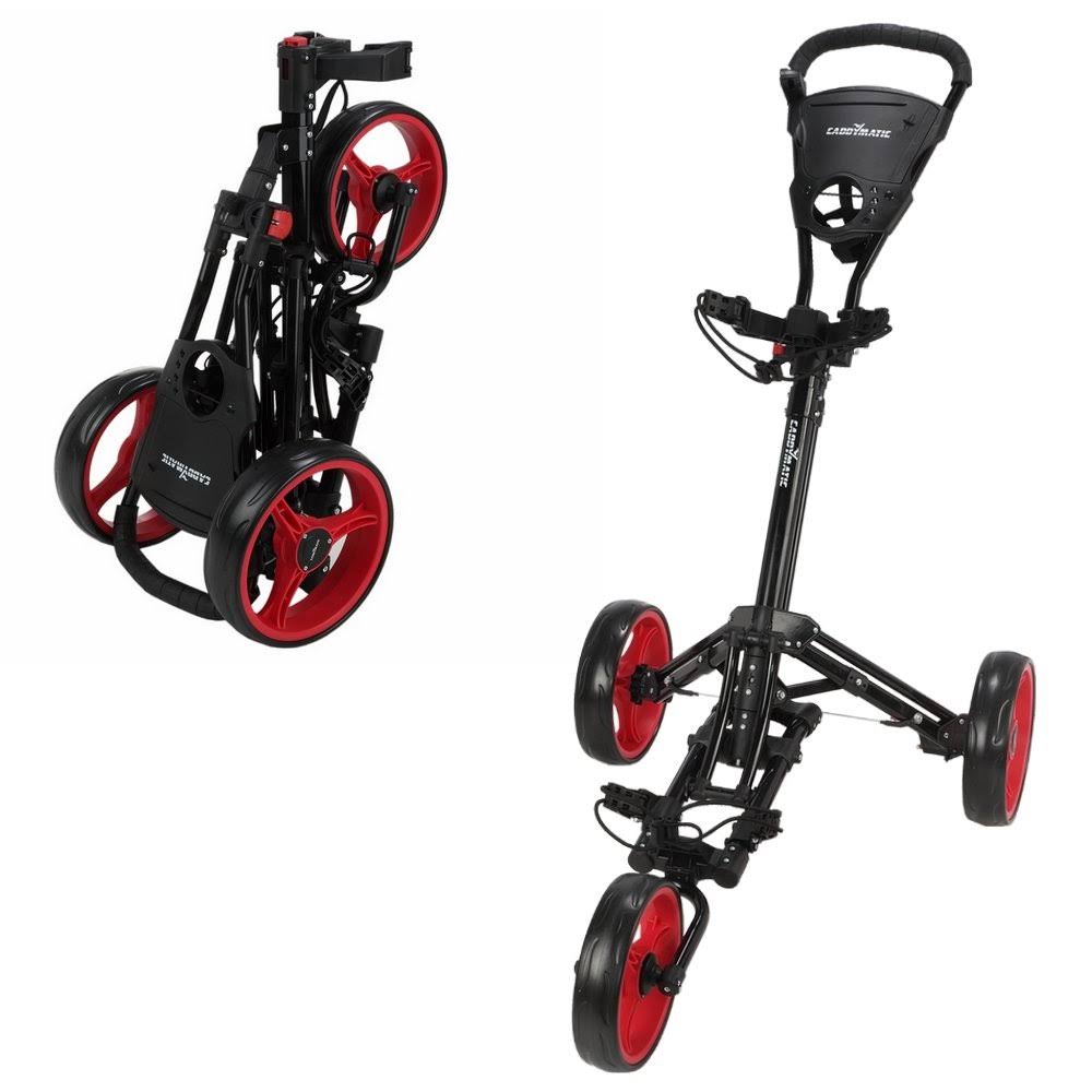 Folding Push Pull Golf Cart Black Red K83461