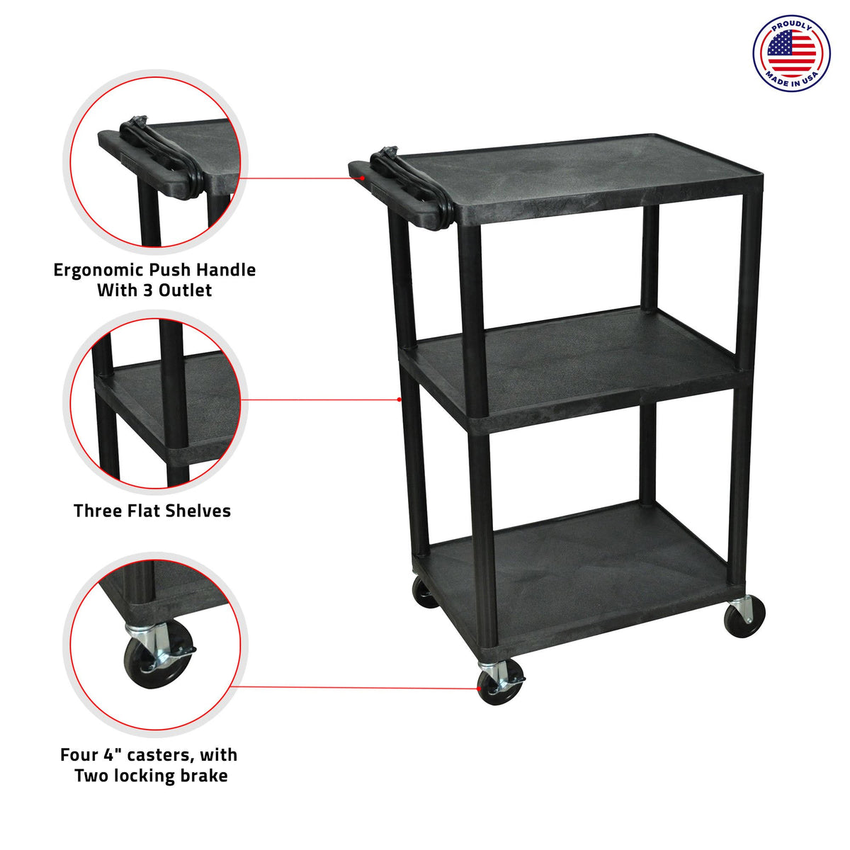 Black 42x22 Presentation Cart R953937