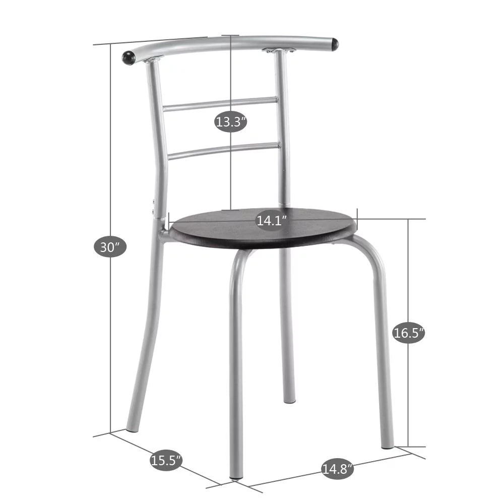 3-Piece Wooden Round Table and Chairs Set W992171
