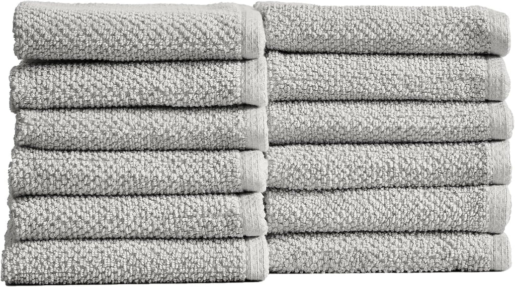 Light Grey Set of 4 Cotton Quick-Dry Bath Towels C2325