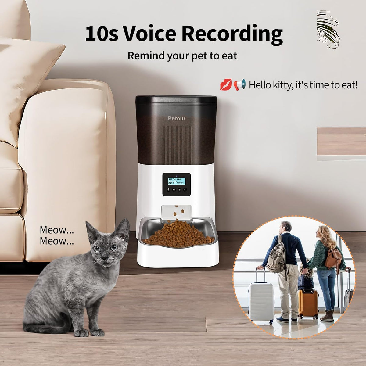 Automatic Cat Feeder with Stainless Steel Bowl Z118