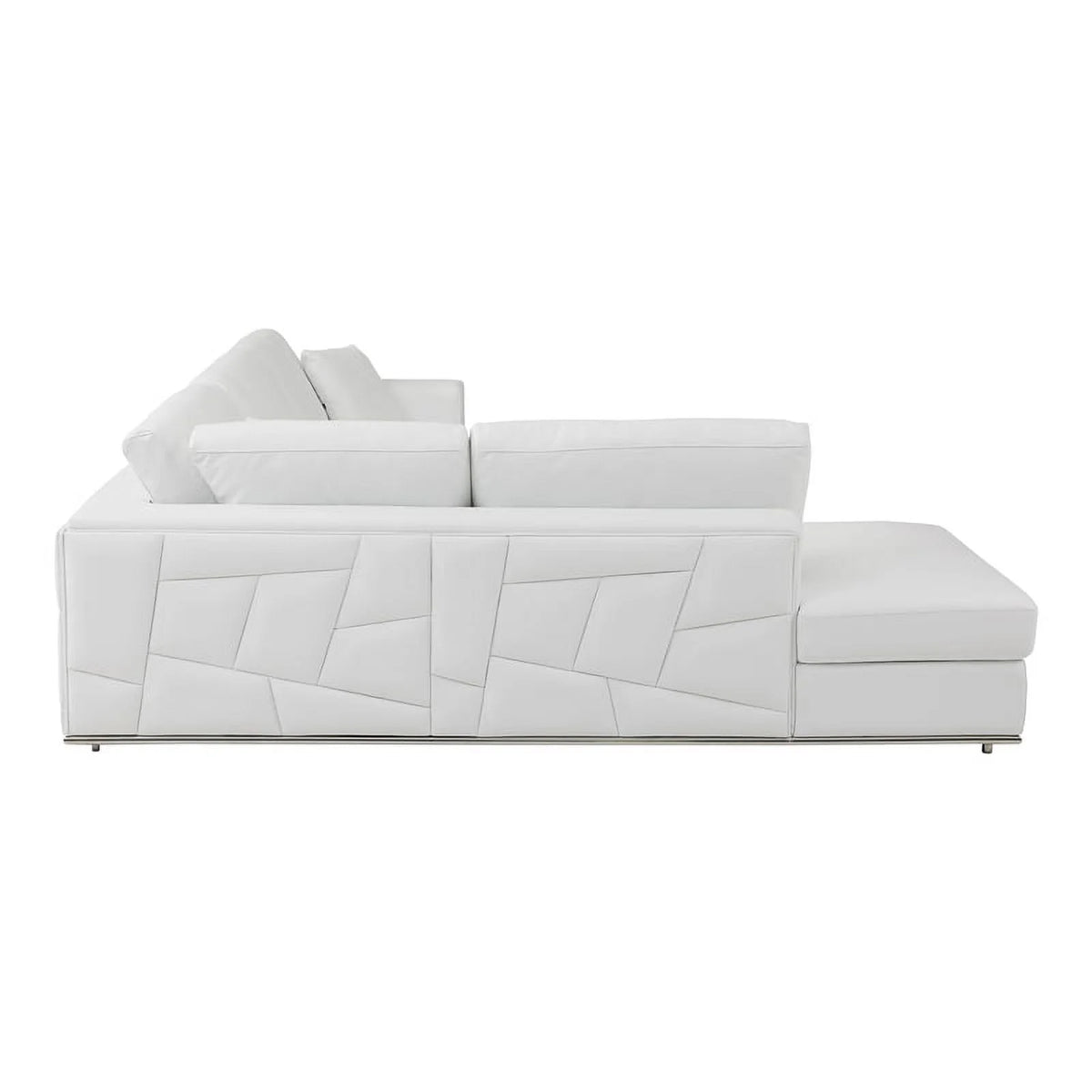 White Italian Top Grain Leather Sectional L6404