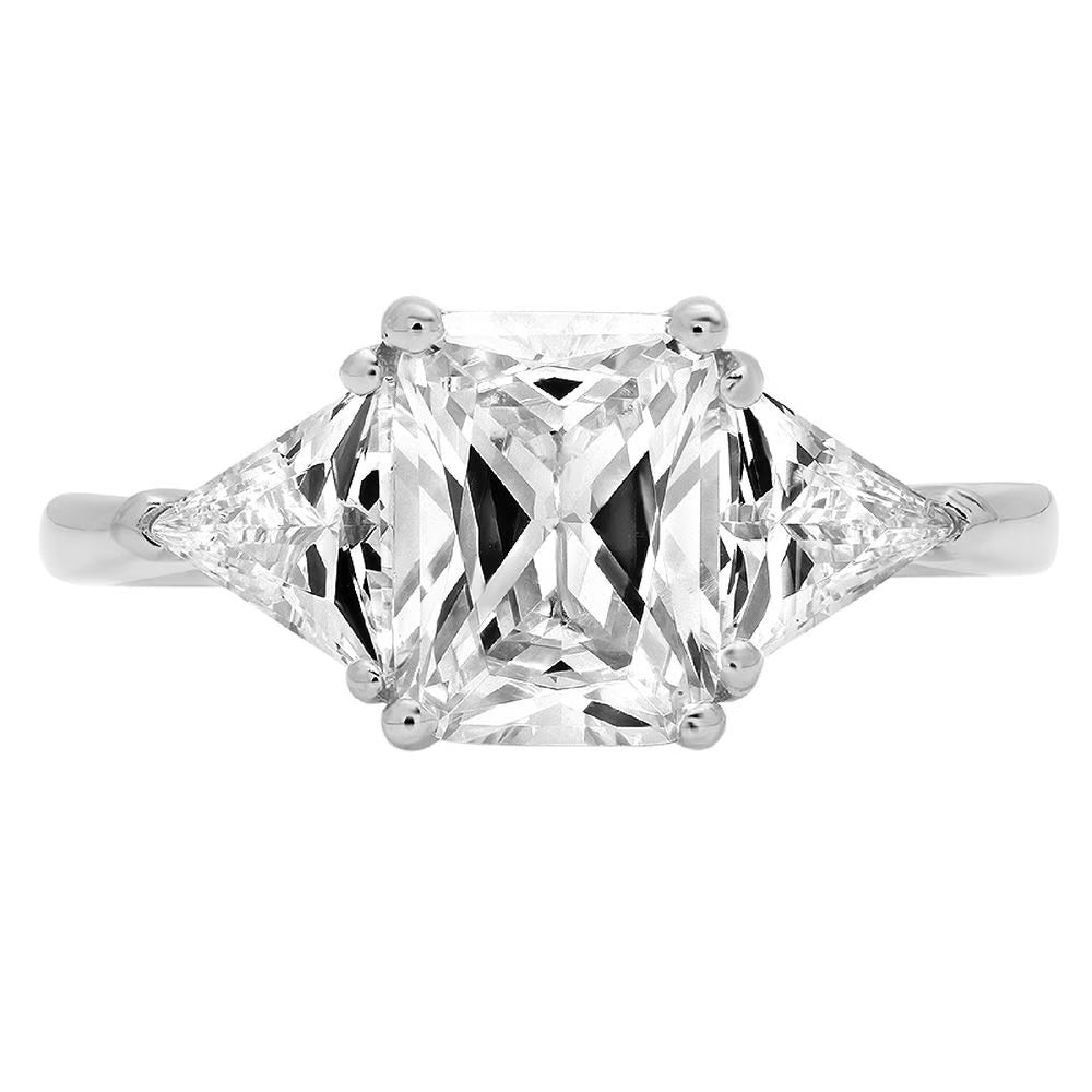 18K White Gold Three-Stone Diamond Engagement Ring Q53628
