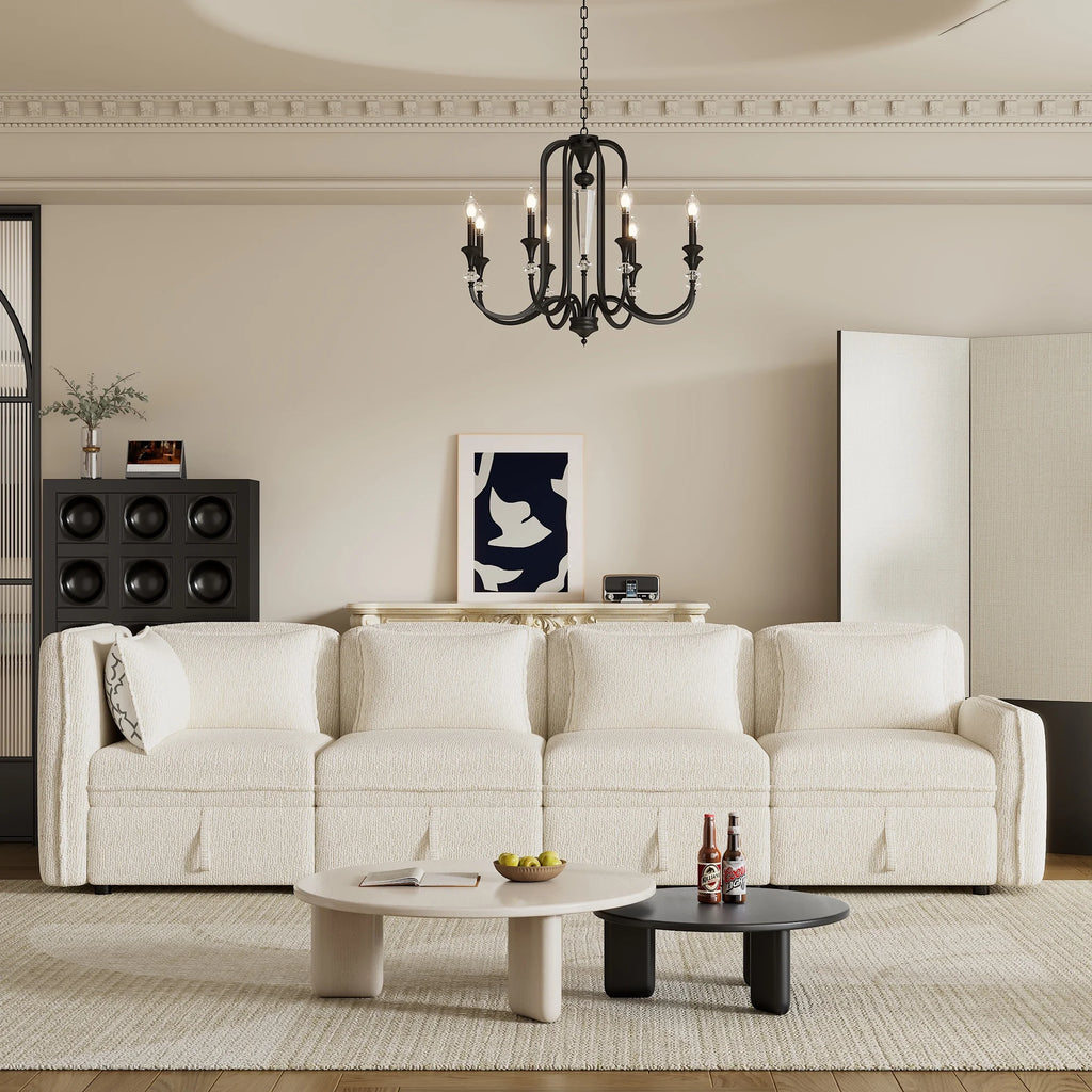 Oversized Chenille Sectional Sofa with Storage S465570