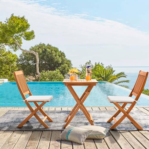 3 Piece Acacia Wood Folding Patio Bistro Set R5148