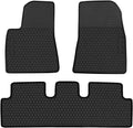 Black Red Rubber Car Floor Mats Set N55465
