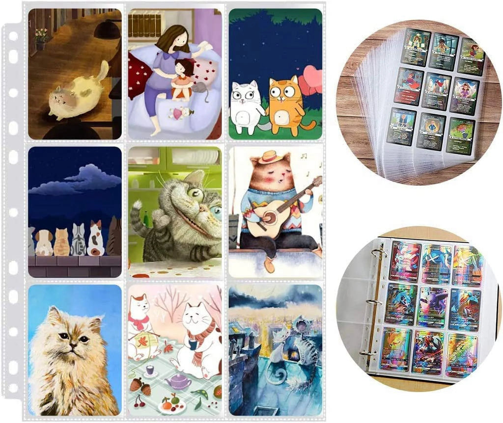 150 Pack Double Side 9-Pocket Trading Card Sleeve Pages Y942614