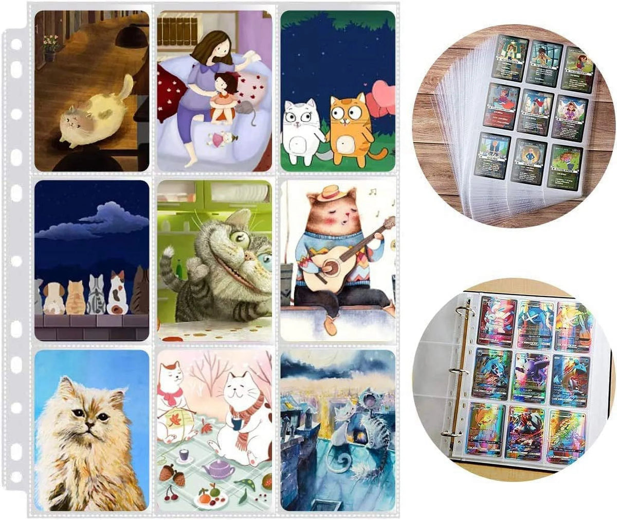 150 Pack Double Side 9-Pocket Trading Card Sleeve Pages Y942614