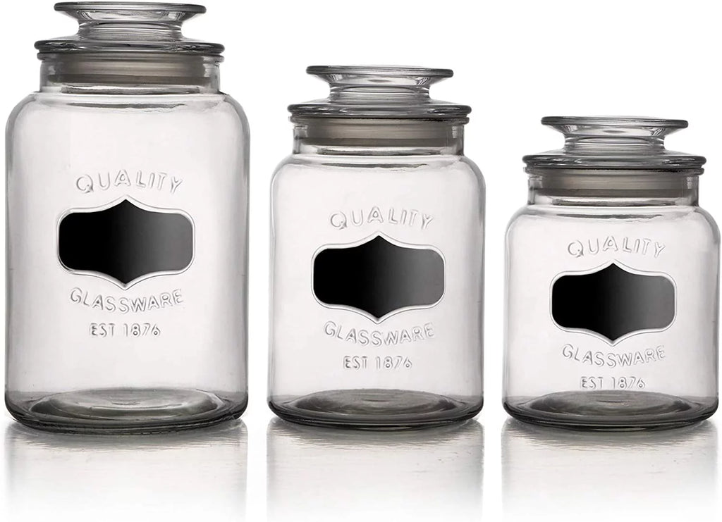 Clear Glass Food Storage Containers Set of 3 L698