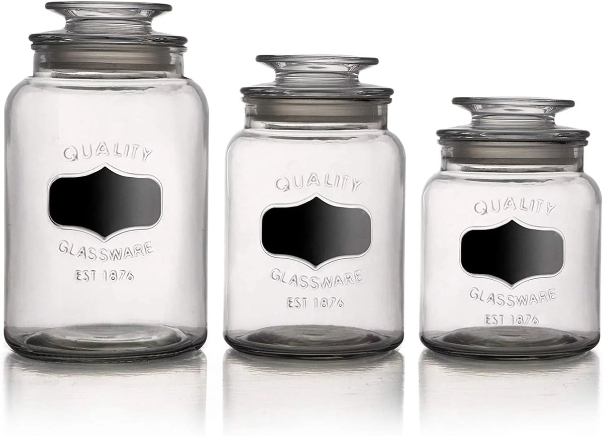 Clear Glass Food Storage Containers Set of 3 L698