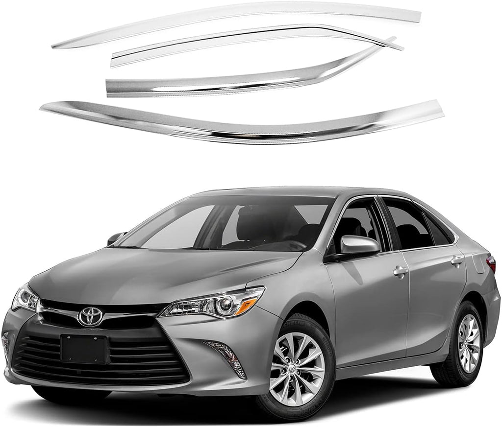 Chrome Side Window Vent Visor 4 Piece Set for Toyota Camry 2017-2021 N9437