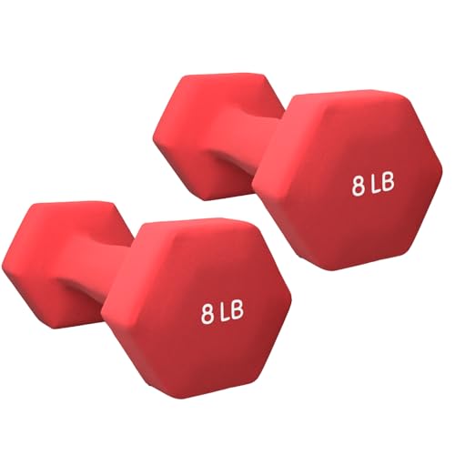 Neoprene Coated Dumbbell Hand Weight Pairs, 2LB, 4LB, 6LB, 8LB X499494