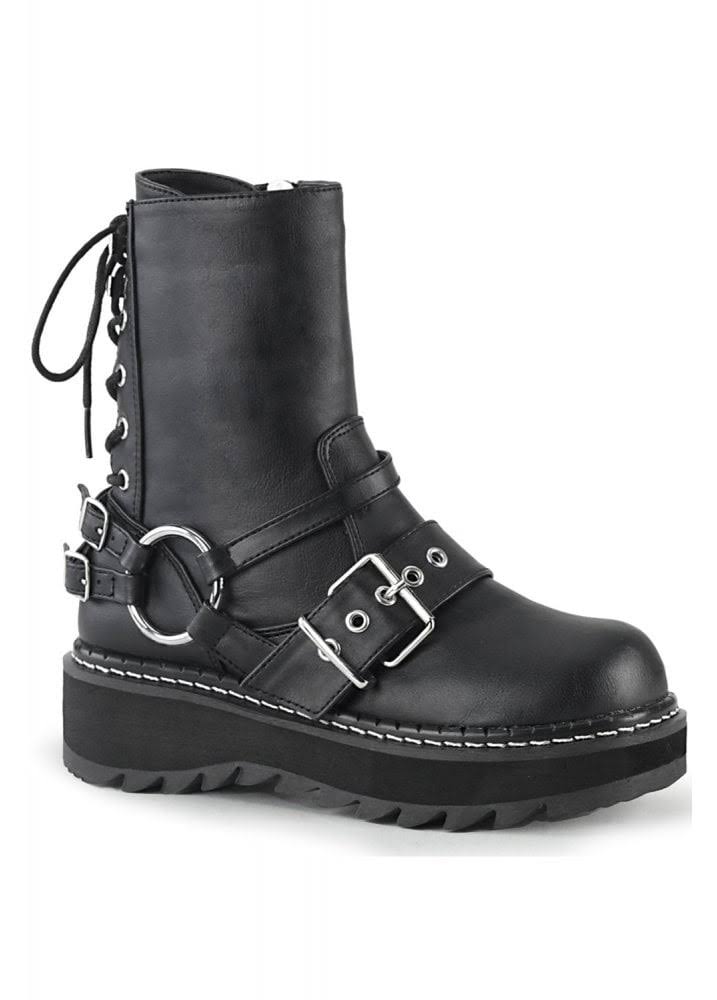Black Vegan Leather Boots J8212