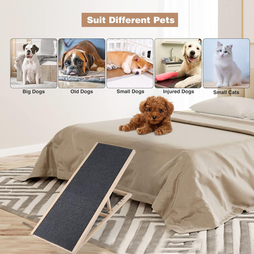 Wooden Pet Ramp with Non Slip Carpet Surface K963