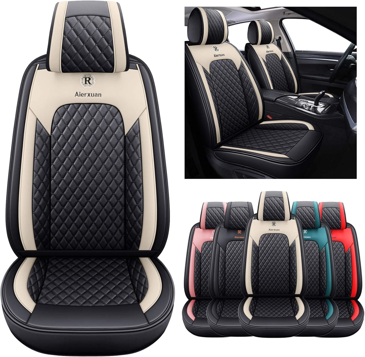 2 PCS Front Leather Waterproof Universal Seat Covers I93601