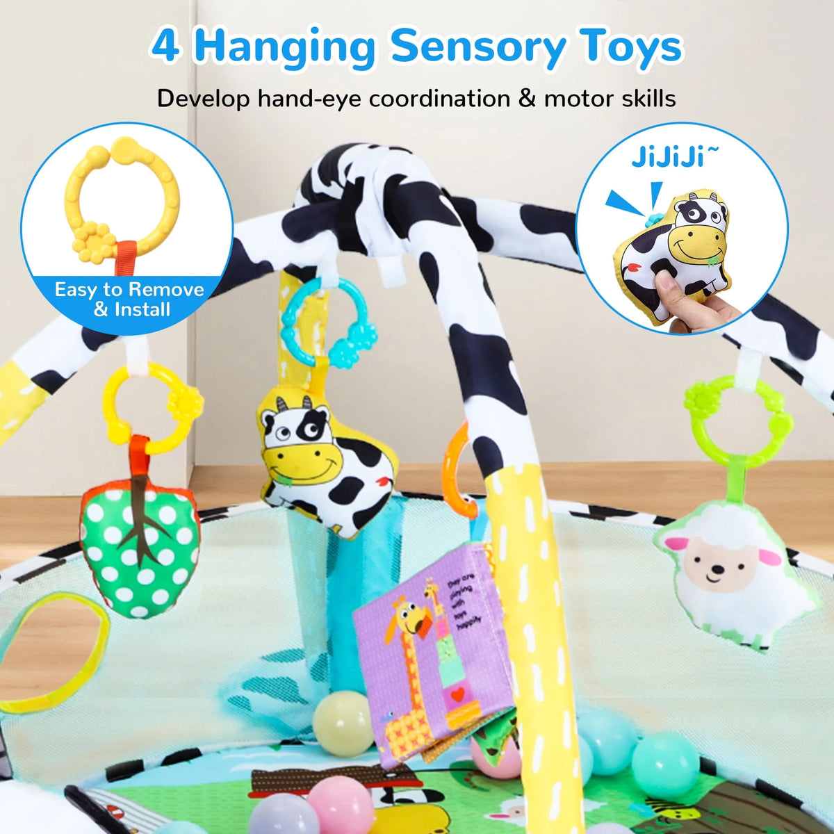 Baby Play Mat with 4 Hanging Toys 30 Balls P284191