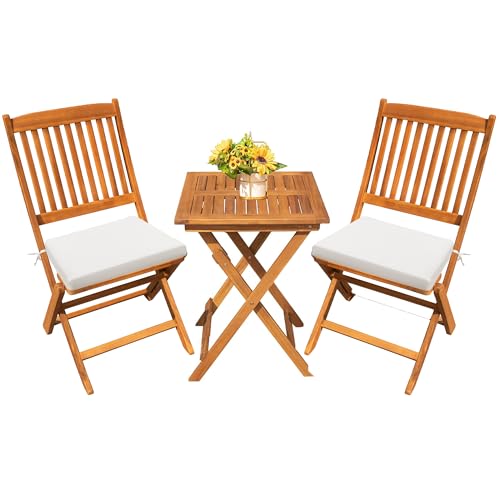 3 Piece Acacia Wood Folding Patio Bistro Set R5148