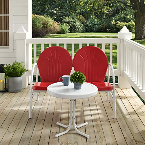 2-Piece Metal Outdoor Conversation Set with Table and Loveseat - Grasshopper Green Z50754