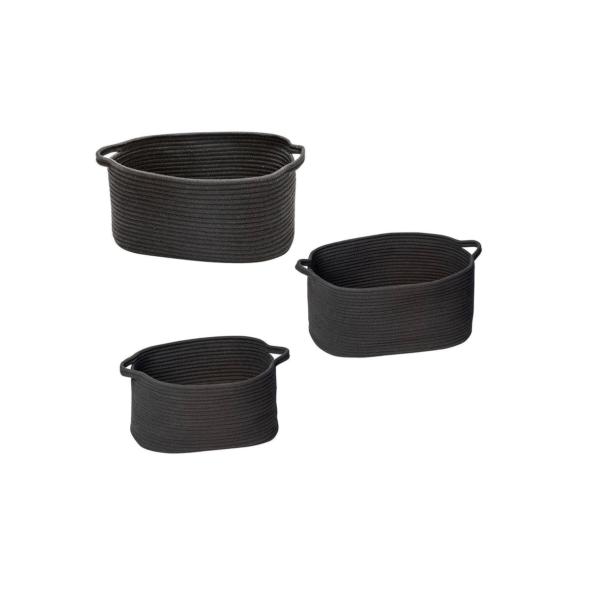 Black Cotton Coil Baskets Set of 3 Y842