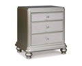 Silver 3 Drawer Nightstand D618061
