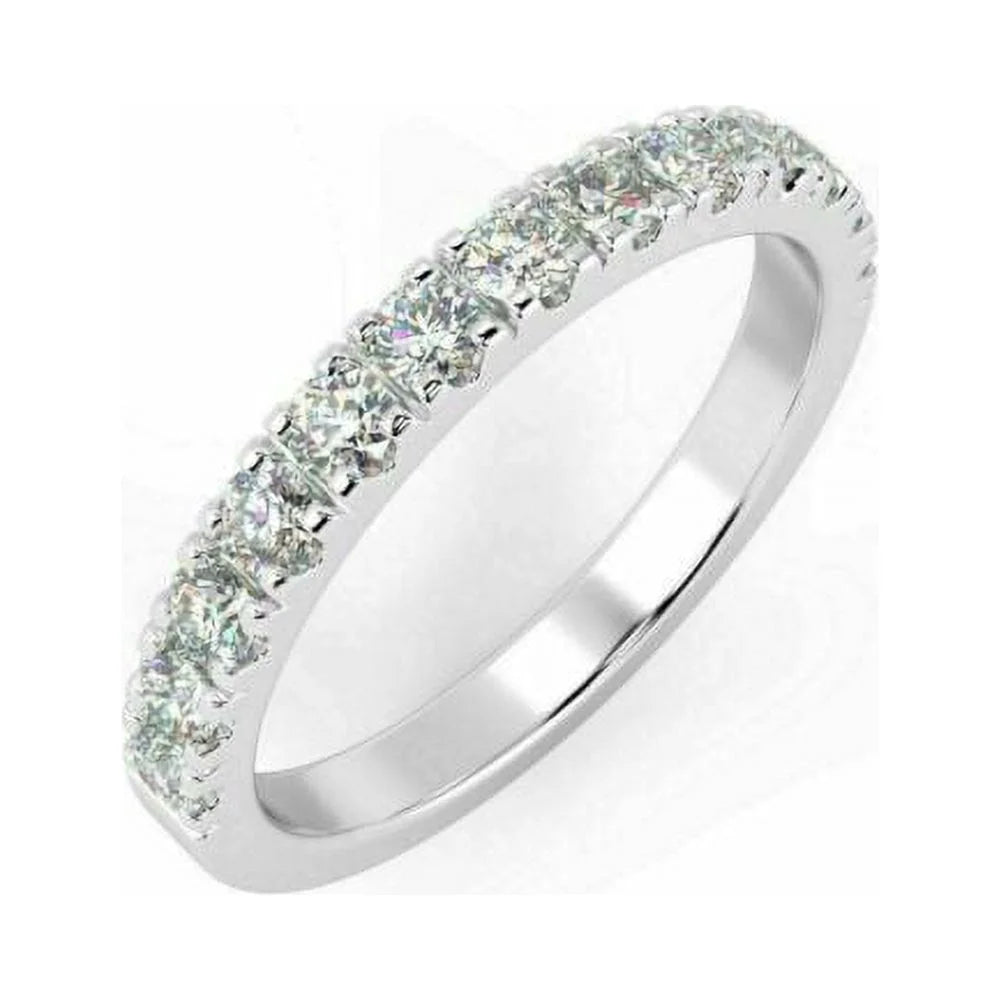 18 K White Gold Half Eternity Diamond Ring F8605