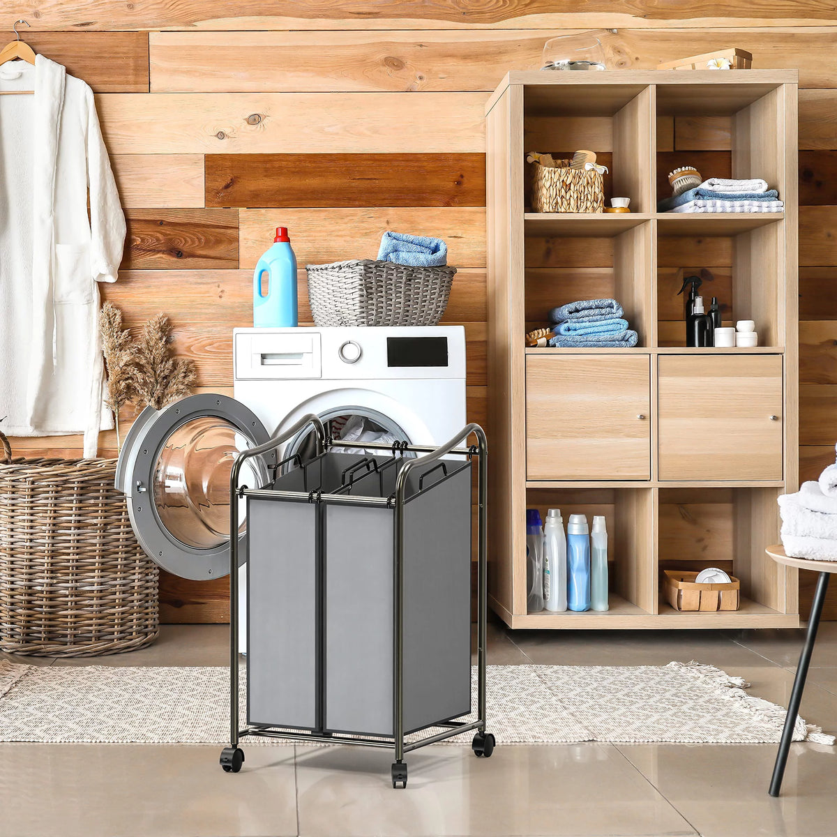 2 Bags Laundry Sorter Dark Grey G50420