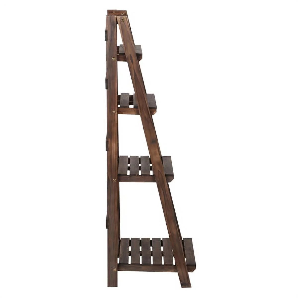 4 Tier Foldable Wooden Flower Stand Ladder Shelves L24566