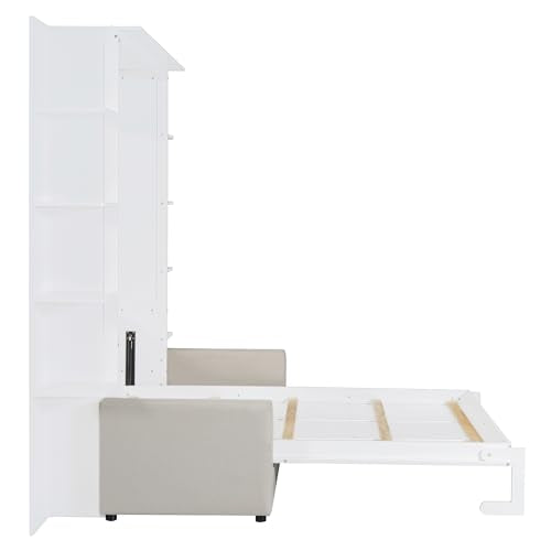 Queen Size Gray Murphy Bed with Sofa Cushion Z825373