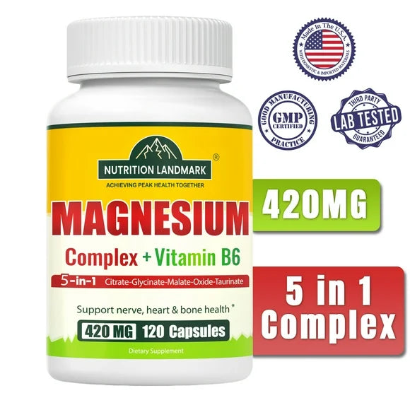 420mg Elemental Magnesium 5 High Absorption Forms 120 Vegan Capsules J901