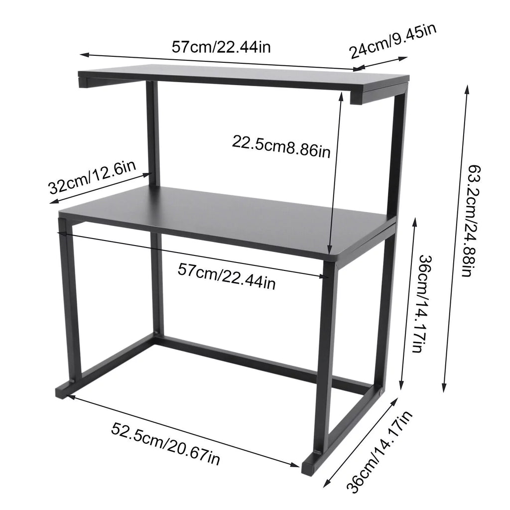 Black 3-Tier Printer Stand Storage Shelves J572