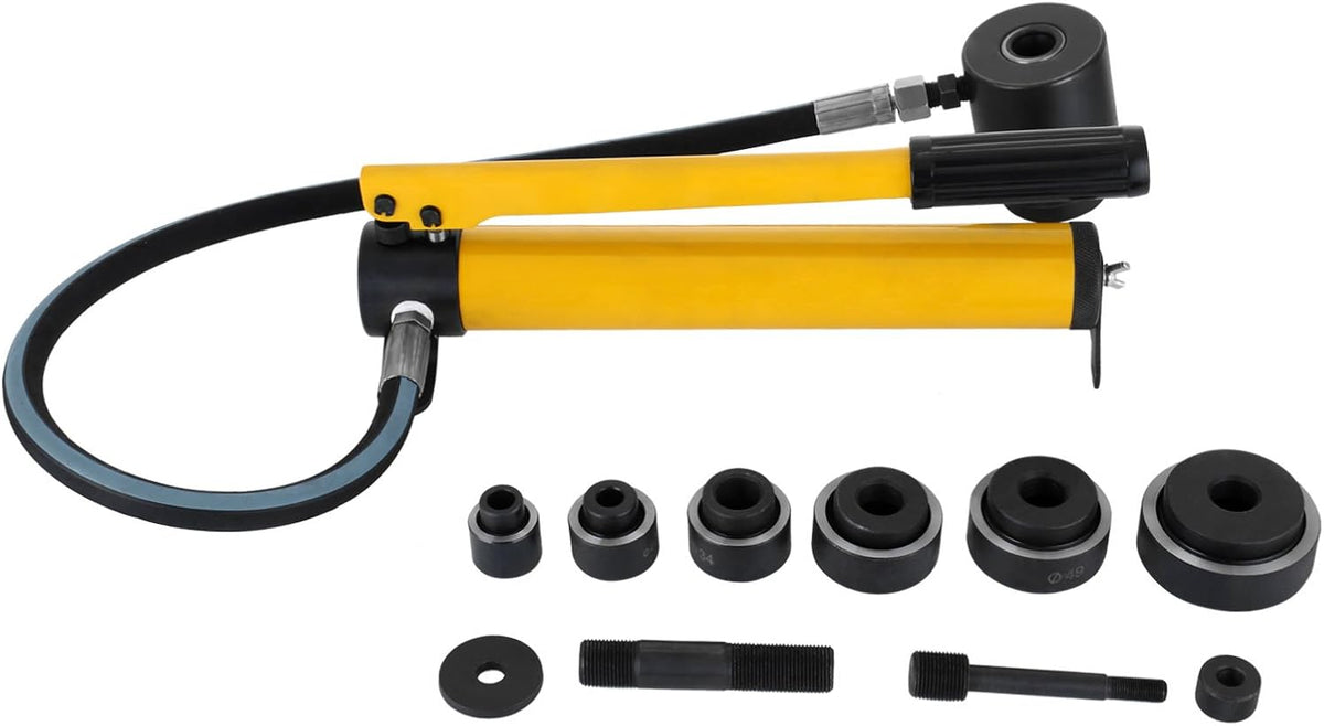 10 Ton Hydraulic Knockout Punch Driver Tool Kit with 6 Dies S685