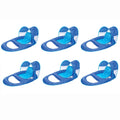 Blue 6 Pack Pool Lounge Chair with Sun Canopy X282