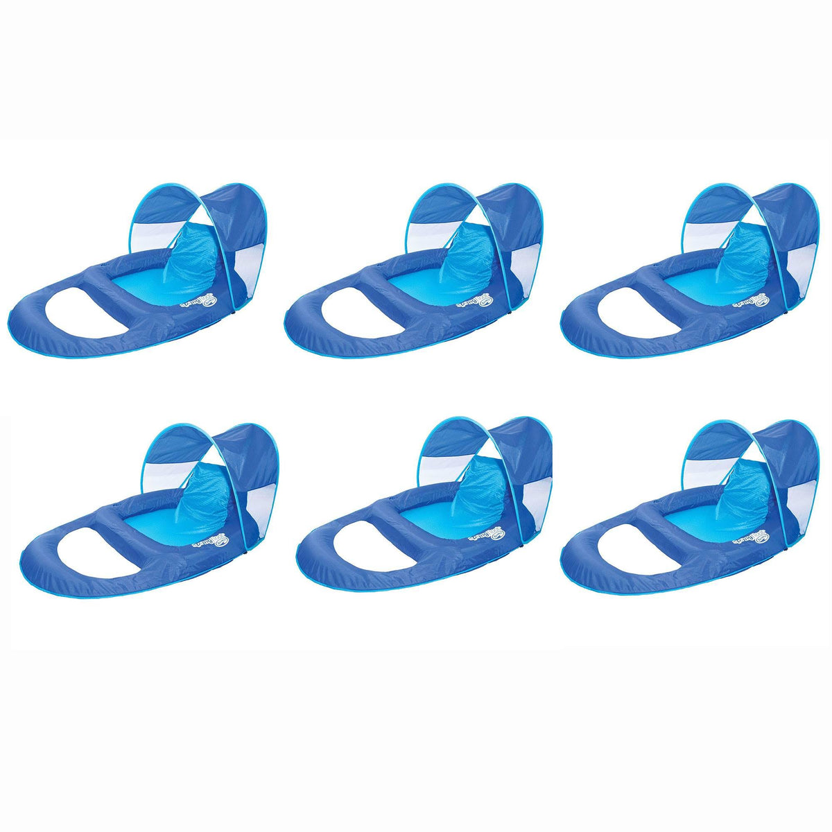Blue 6 Pack Pool Lounge Chair with Sun Canopy X282