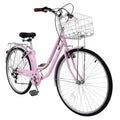 26 inch Commuter Bicycle with 7-speed, Baskets, Pink E374