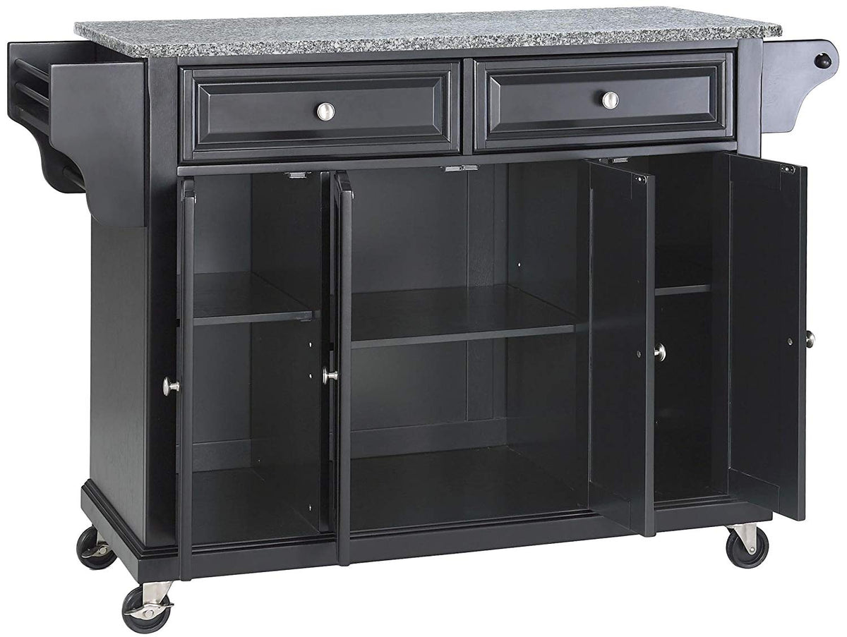 Black/Gray Stainless Steel Wood Kitchen Cart T82905