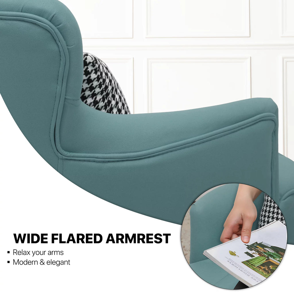 Cadet Blue Upholstered Accent Chair with Pillow N435722