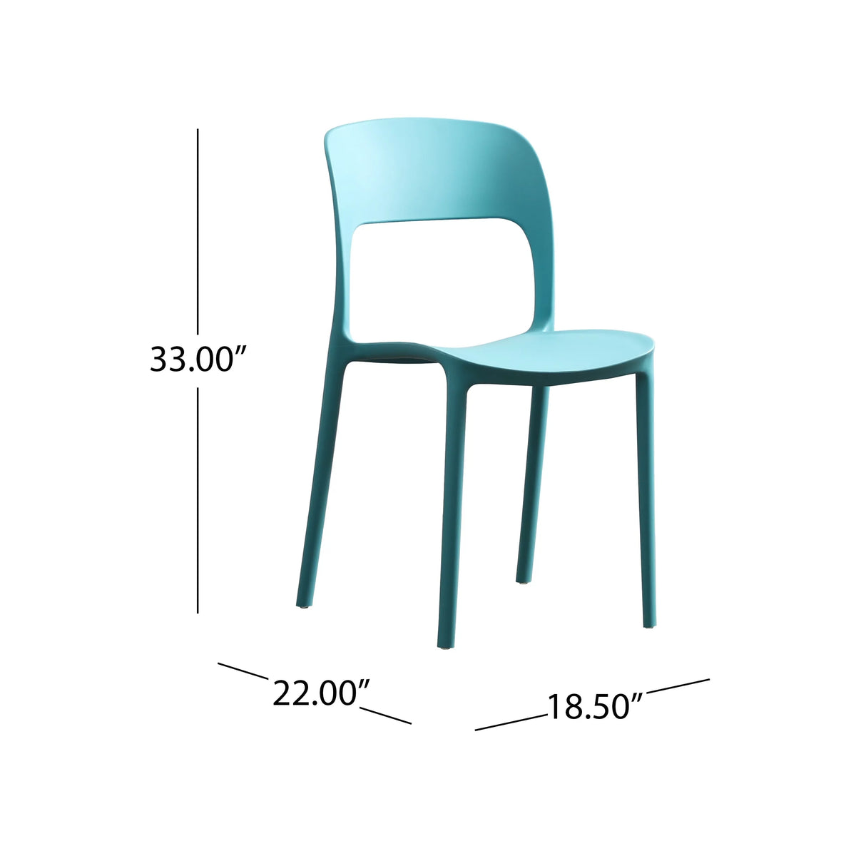 Plastic Stacking Dining Chairs Set of 4 D36823