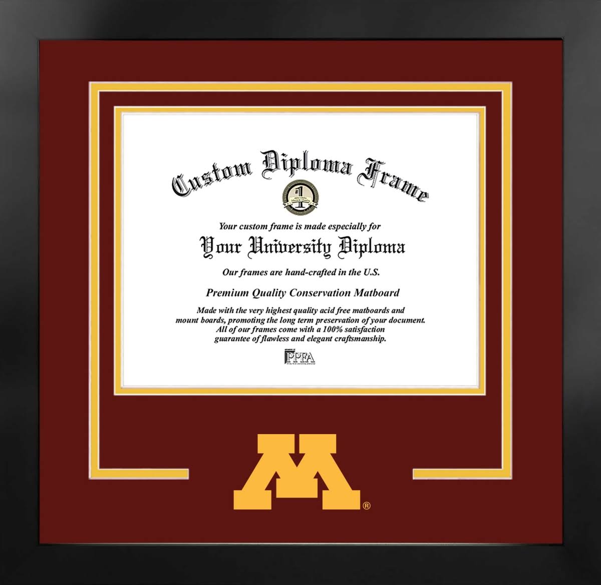 11 x 8.5 in. Black Frame Diploma P590